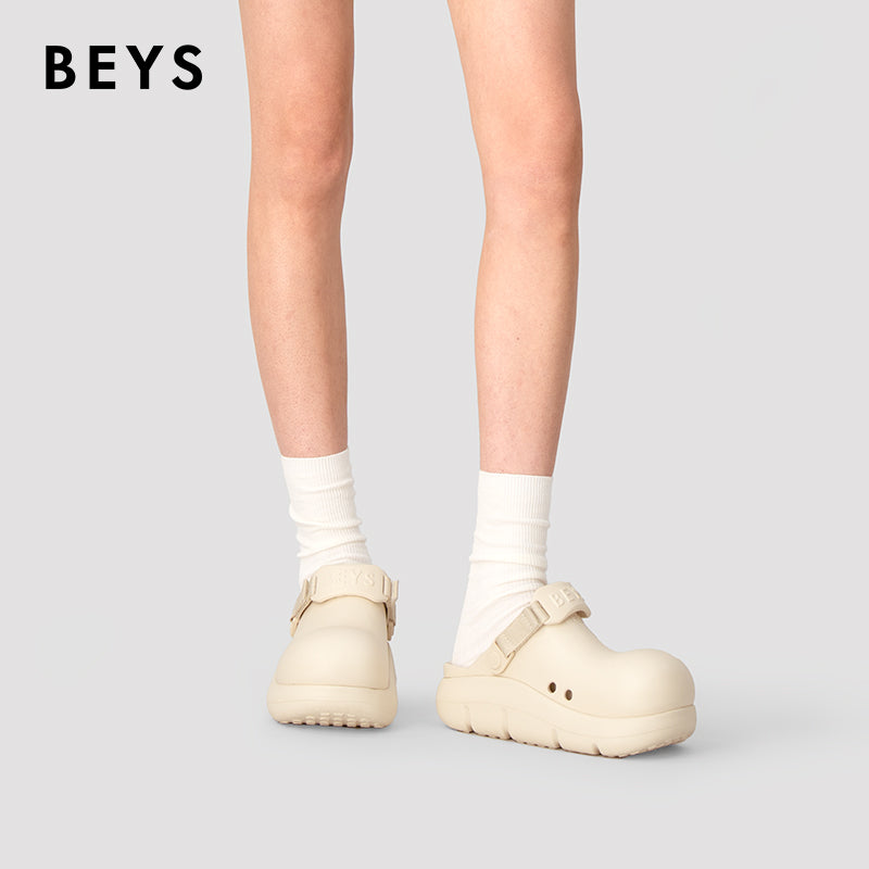 BEYS Clown Mule Shoes for Women 2025 New Summer Thick-Soled Birkenstock-Style Clogs, Slip-On Closed-Toe Outdoor Chef Shoes