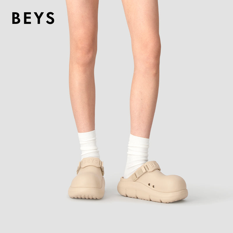 BEYS Clown Mule Shoes for Women 2025 New Summer Thick-Soled Birkenstock-Style Clogs, Slip-On Closed-Toe Outdoor Chef Shoes