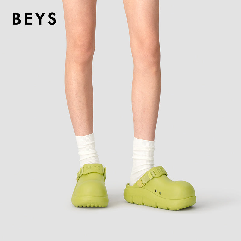BEYS Clown Mule Shoes for Women 2025 New Summer Thick-Soled Birkenstock-Style Clogs, Slip-On Closed-Toe Outdoor Chef Shoes