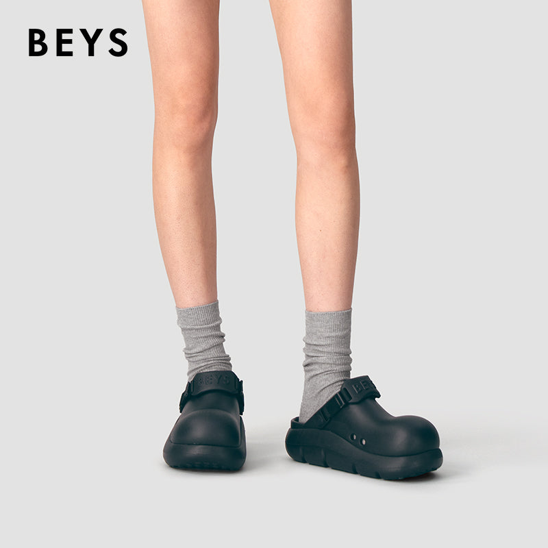 BEYS Clown Mule Shoes for Women 2025 New Summer Thick-Soled Birkenstock-Style Clogs, Slip-On Closed-Toe Outdoor Chef Shoes