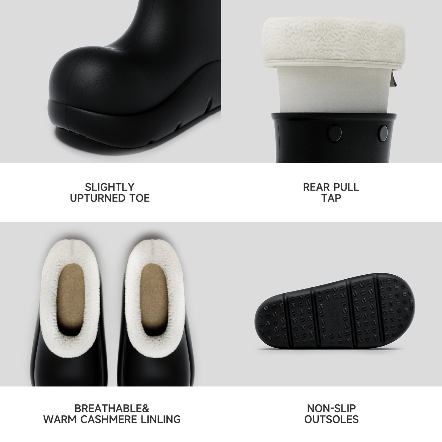 Women Rain Boots with Cashmere Lining Water Resistant Winter Boots for Women Snow Boots for Women